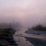 barns-en misty river