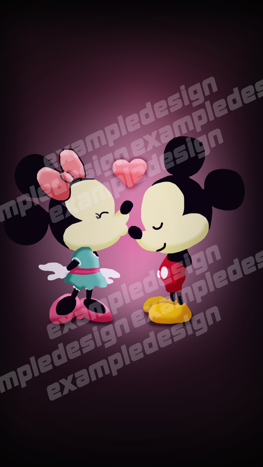 Minnie and Mickey Mouse Free Draw Iphone bg