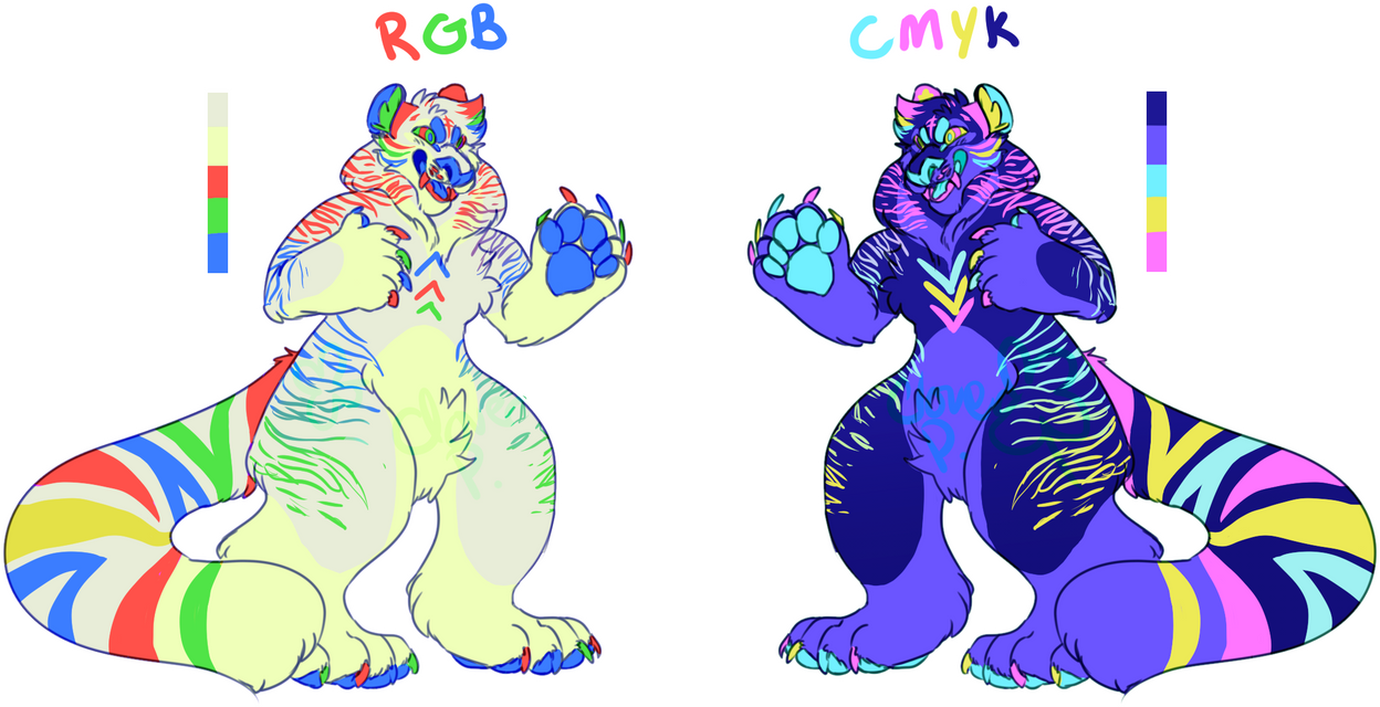 Rgb Tiger rgb + cmyk bear/tiger adopts | CLOSED | OTA by phishtanks on DeviantArt