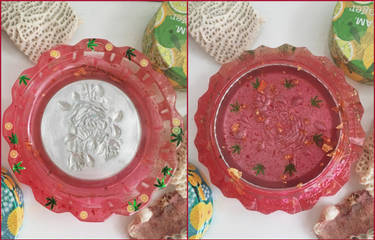 resin/metal rose ashtray