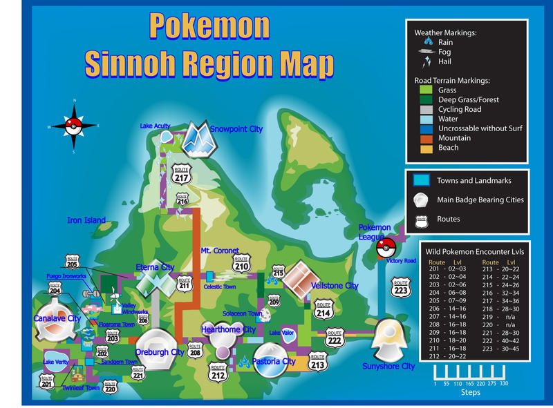 Pokemon Sinnoh Map By Tsunamia On Deviantart