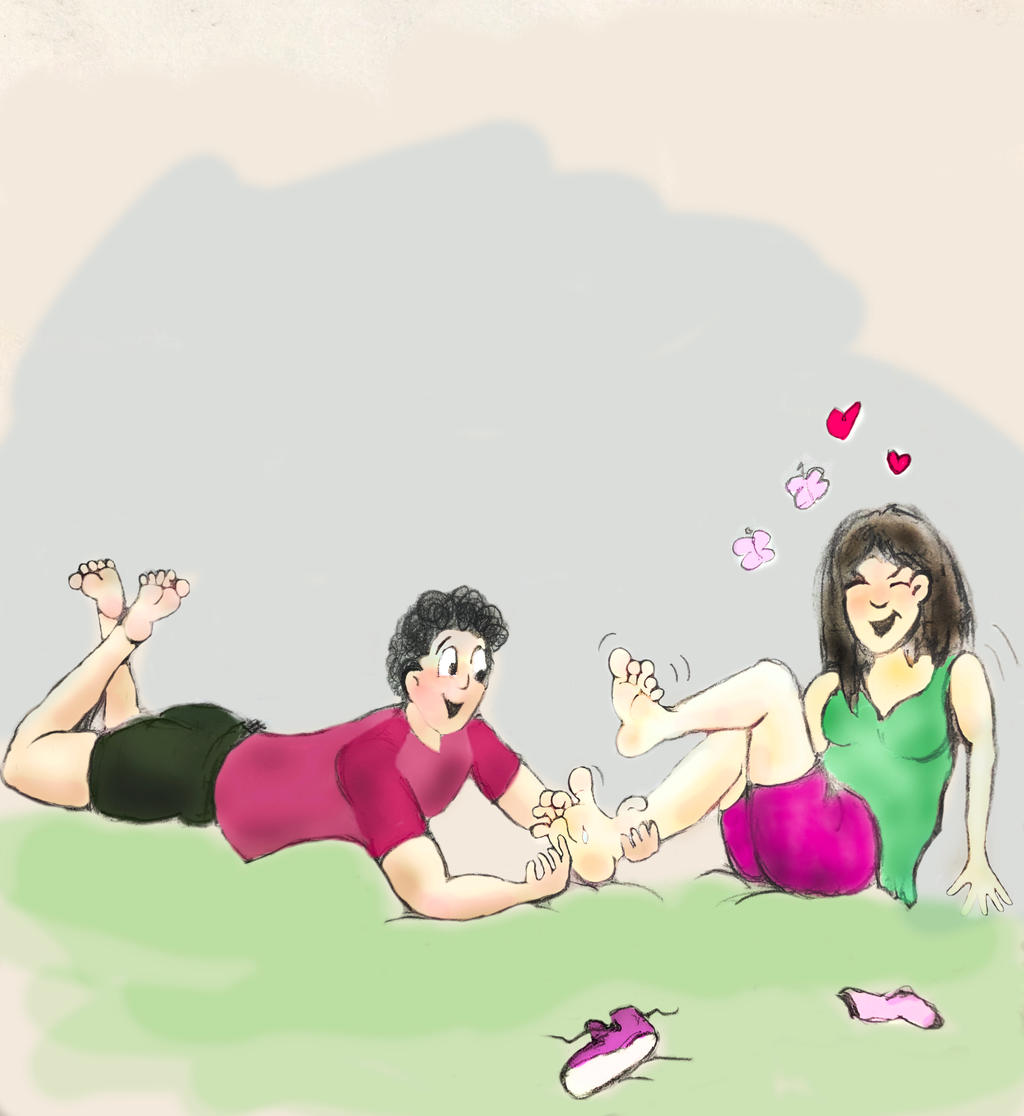 Tickling her shy feet by dacmac2001 on DeviantArt