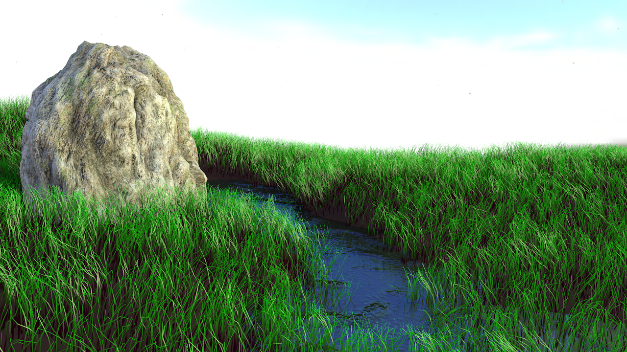 Grassy Landscape River