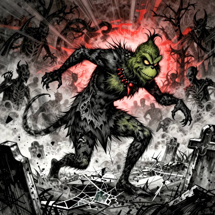 Grinch Rinning Zombie Grinch running in a graveyard by Quamos on DeviantArt