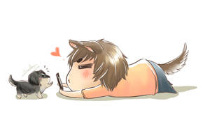 Puppy Jjong with Roo