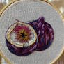 Embroidered figs. Thread painting. 