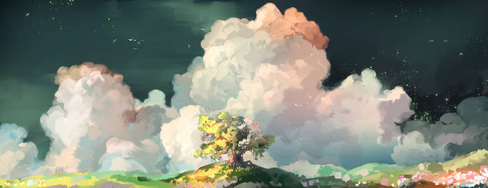 Clouds and tree