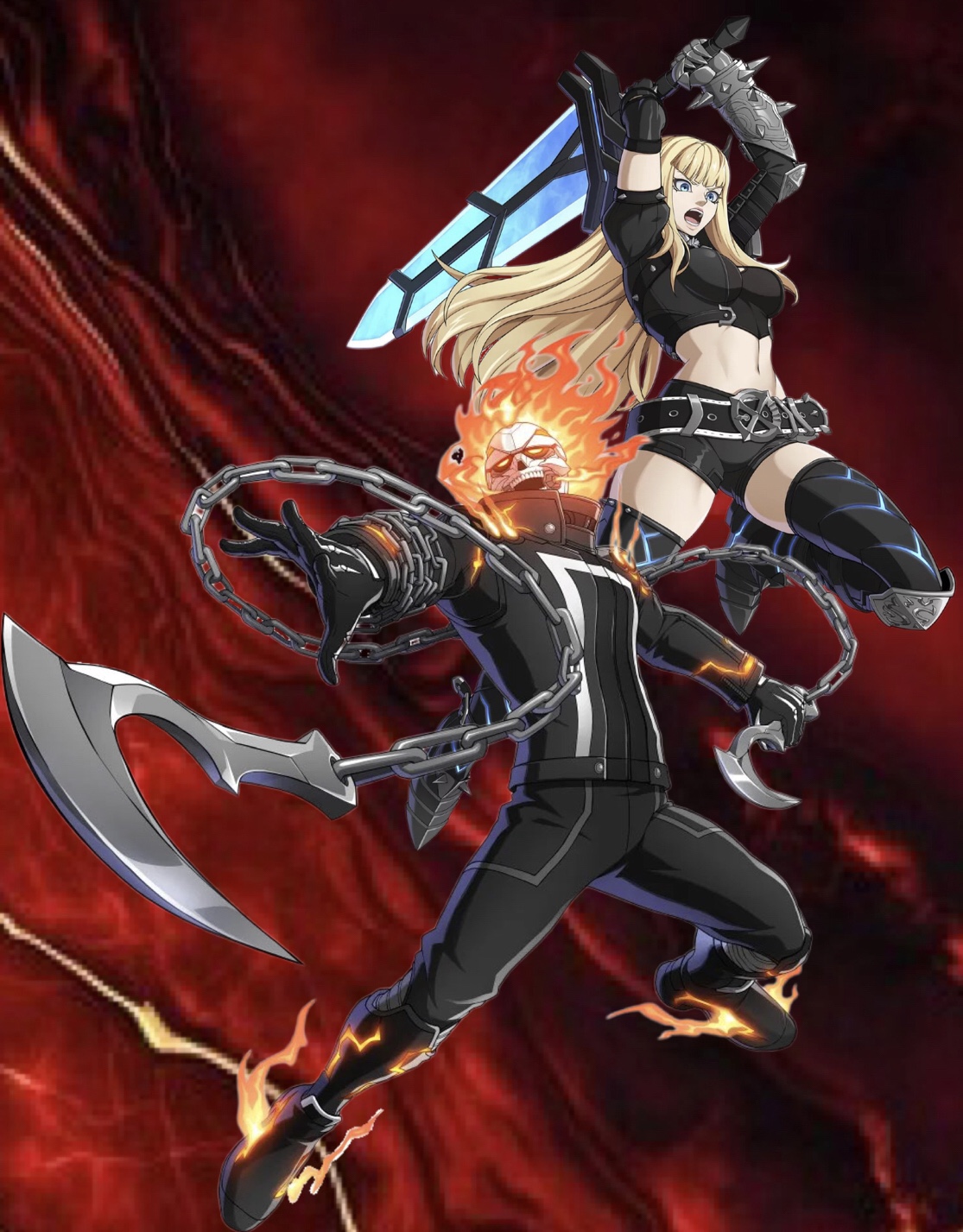 Ghost Rider Magik Ghost Rider x Magik marvel tokon fighting souls by khaleesiwendy on ...