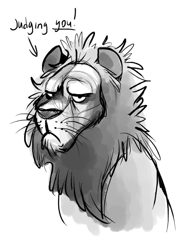 Grumpy lion by Frozenspots on DeviantArt