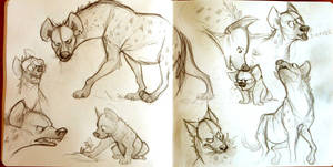 Sketchbook hyenas