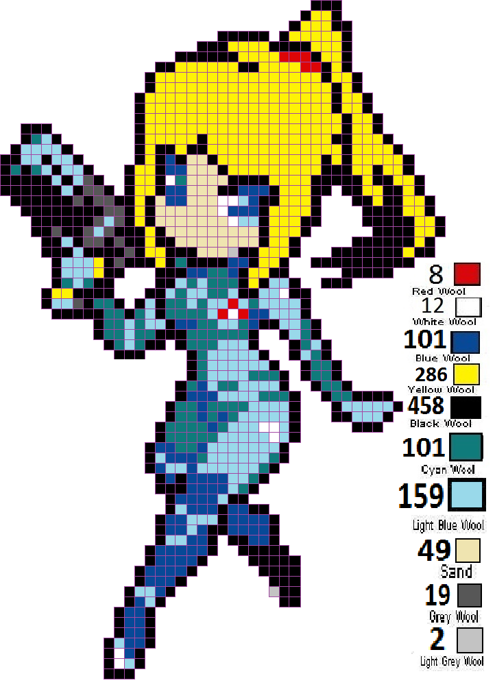 minecraft pixel art anime girl