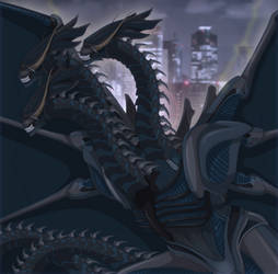 King Ghidorah Xenomorph by Arrancarfighter