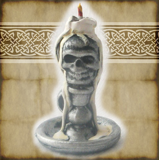 miniature skull candle