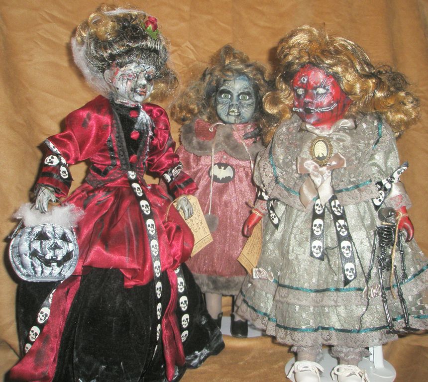 Spooky Porcelain Resculpted Dolls