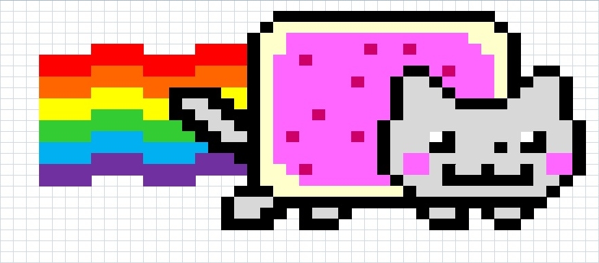 Minecraft Pixel Art Templates: Nyan Cat