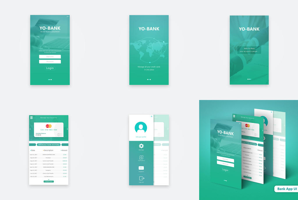 Bank User Interface Sample Bank Mobile user interface 02 by ahmedmakky on DeviantArt