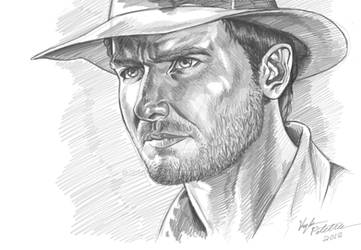 Indiana Jones Digital Pencil Sketch