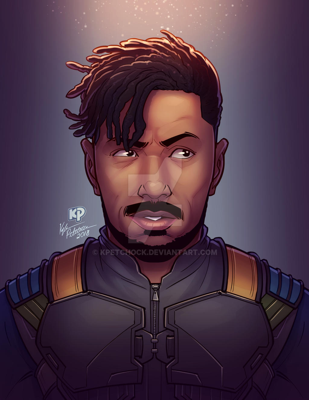 Killmonger Drawing Color Killmonger Portrait by kpetchock on DeviantArt