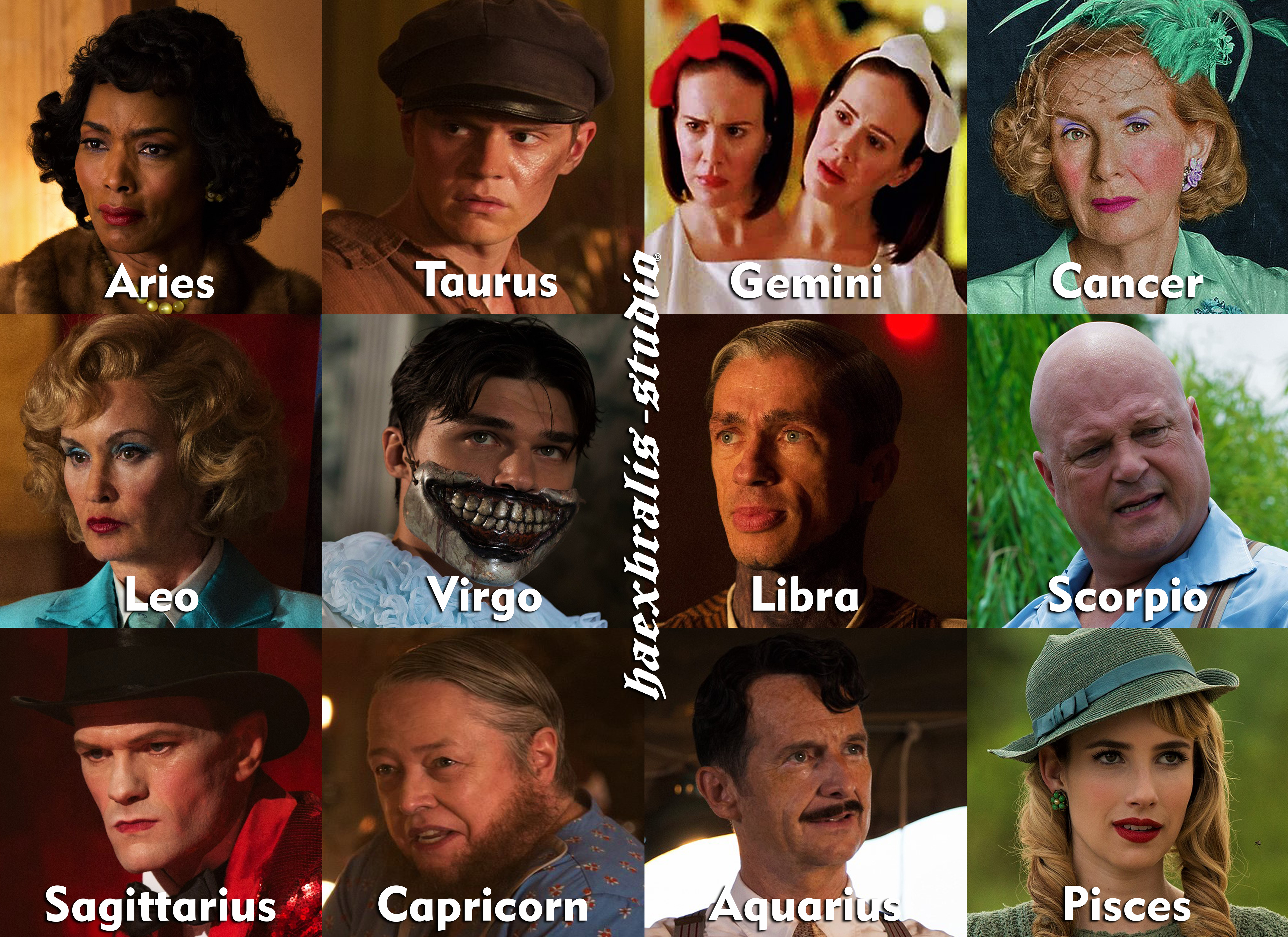 Ahs Freakshow As Zodiac Signs By Haexbralis Studio On Deviantart Ahs Freakshow As Zodiac Signs By Haexbralis Studio On Deviantart