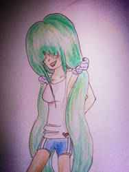 green cartoon girl