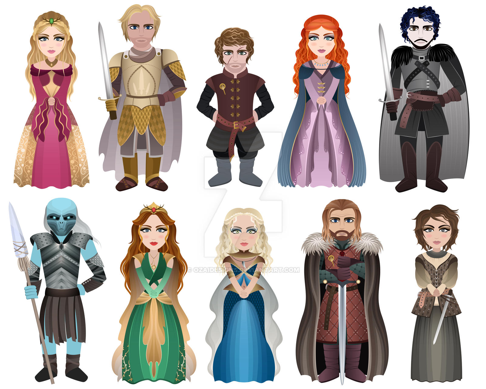 Game of Thrones Characters Set by ozaidesigns on DeviantArt