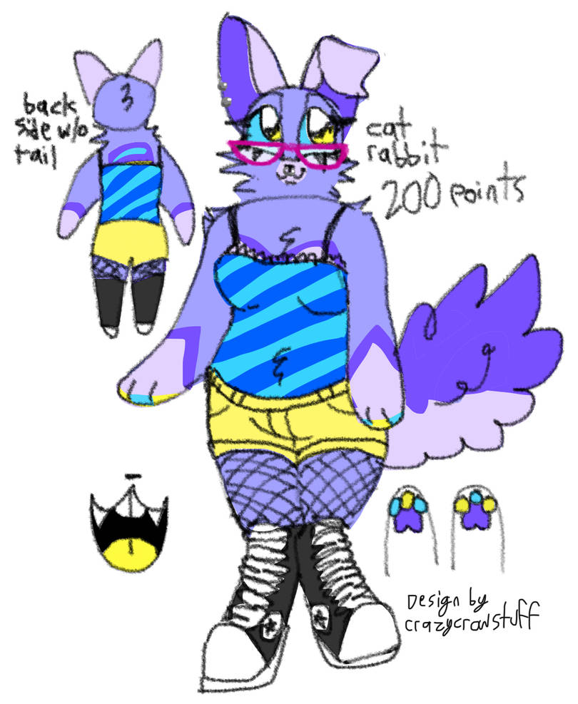 Cat Dotted Rabbit OPEN cat rabbit 200 points =:D by crazycrowstuff on DeviantArt