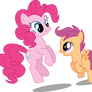 Pinkie and Scootaloo Skipping