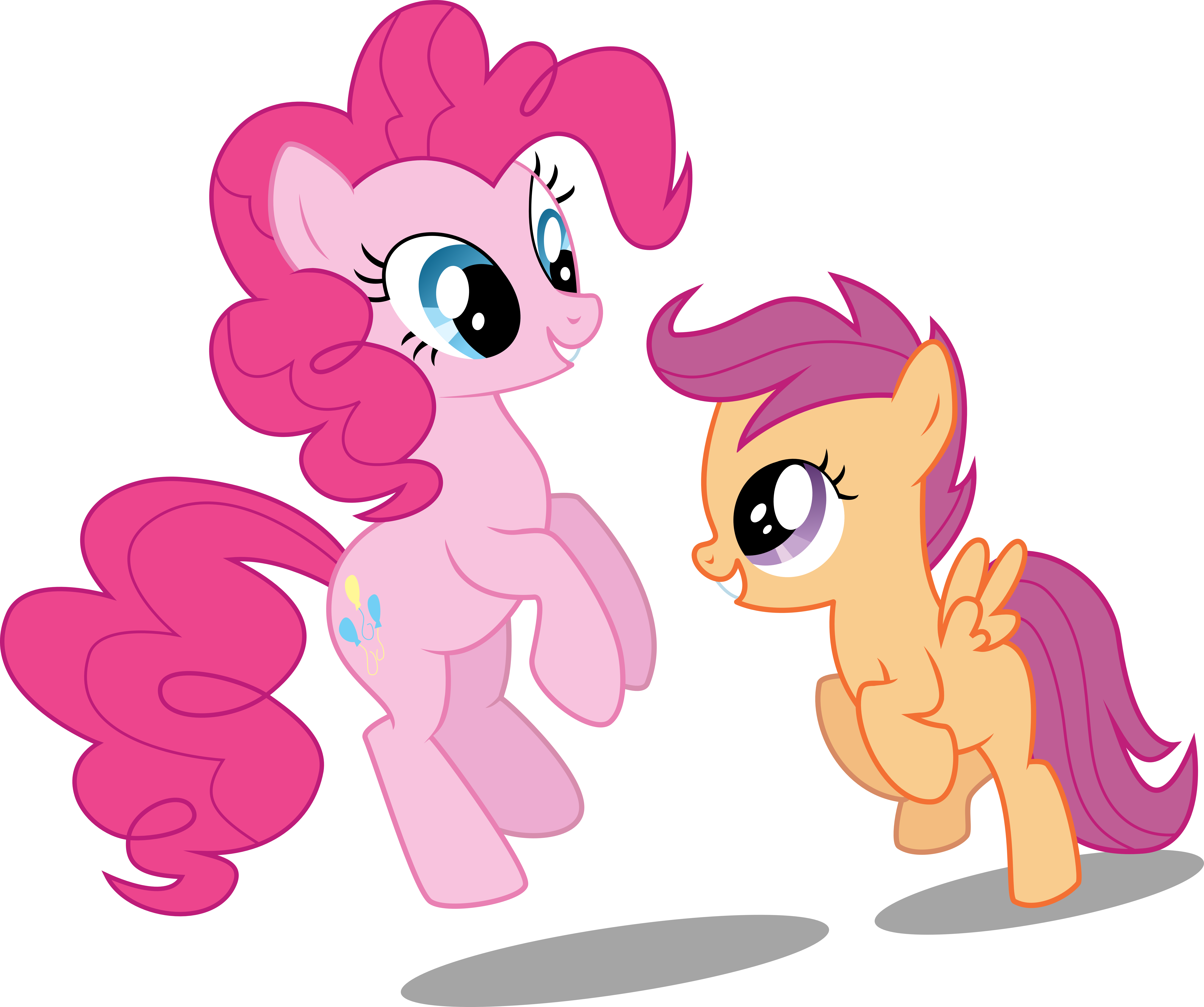 Pinkie and Scootaloo Skipping