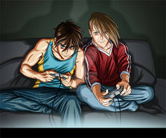 Heero and Trowa- Gamers