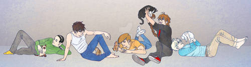 Gundam Boys With Cats