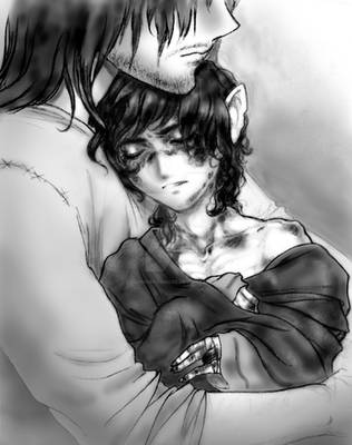 Aragorn holding Frodo