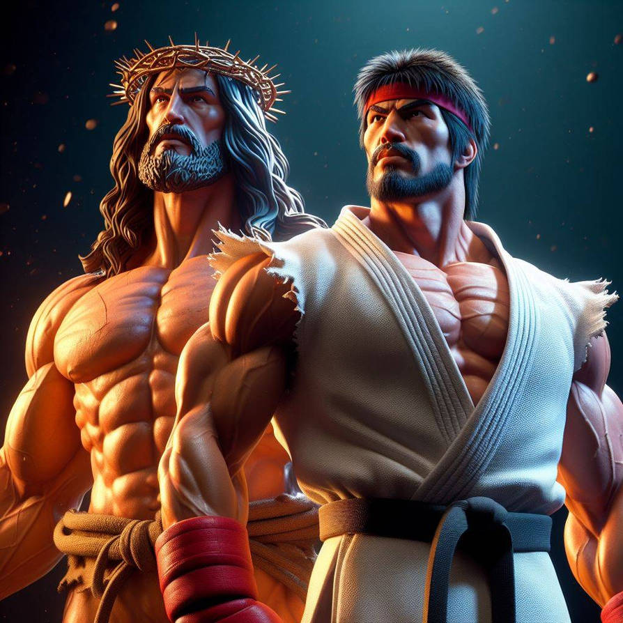 Jesus And Ryu Jesus Christ and Ryu (Street Fighters) by WorldOfNetty on DeviantArt