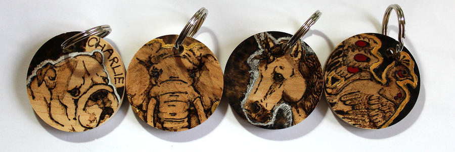 Pyrography Key Rings Easy Pyrographed keyrings by BumbleBeeFairy on DeviantArt