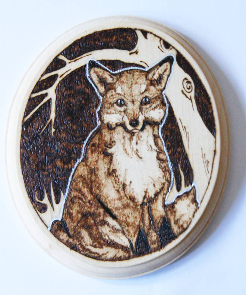 Pyrography Fox Wall Plaque by BumbleBeeFairy on DeviantArt