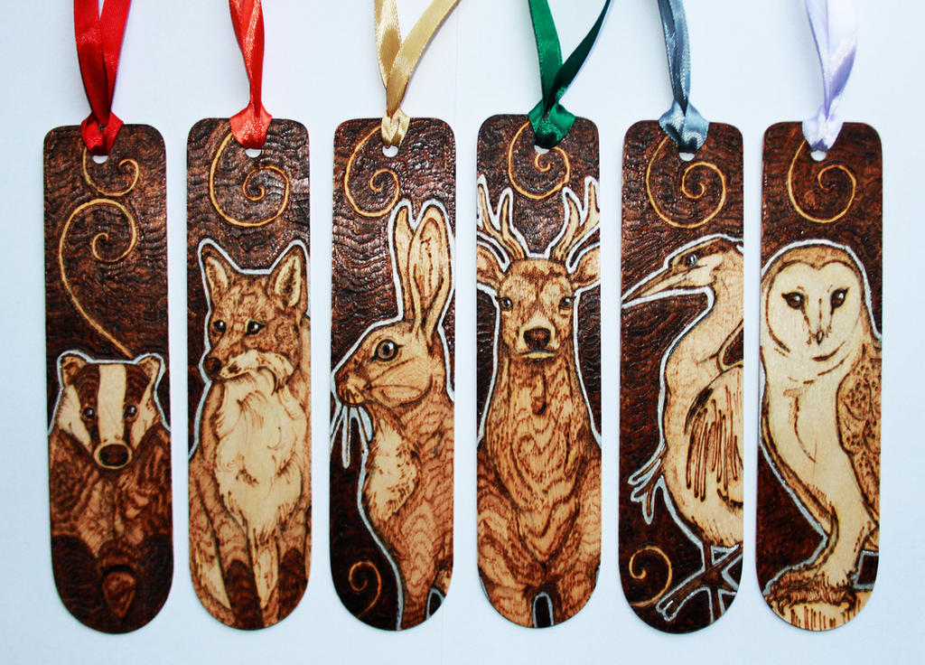 Pyrography - British Animal Bookmarks