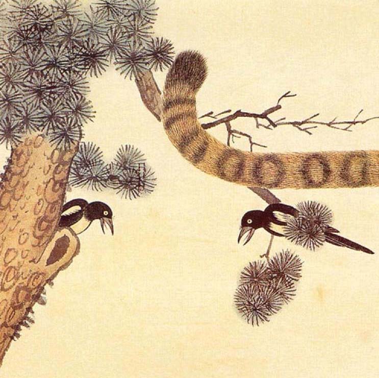 Minwha(Korean Folk art)-magpie and tiger