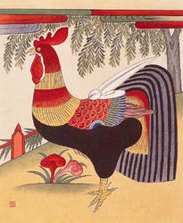 Minwha(Korean Folk art)-Rooster