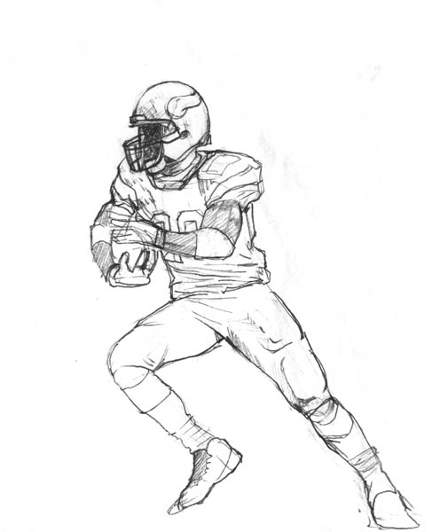 Adrian Peterson Rough Sketch