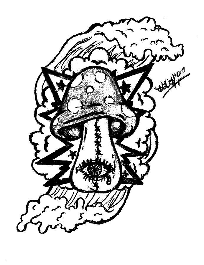 My Trippy Shroom Tattoo Design by hlh015 on DeviantArt