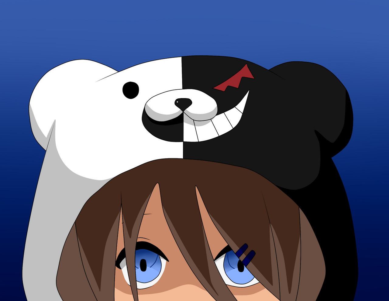 Danganronpa Zen Wearing Monokuma Hoodie by LuxuArt on DeviantArt
