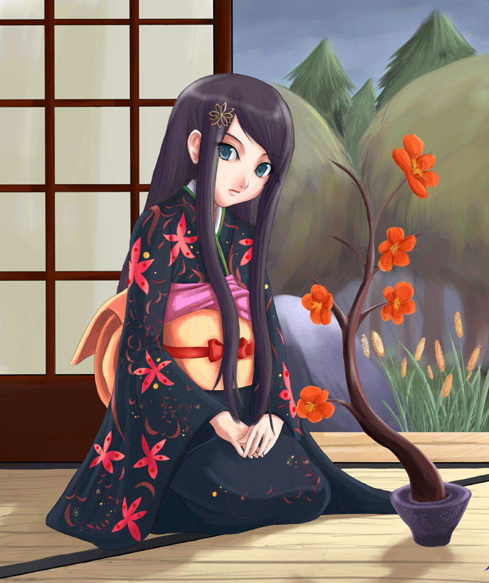 Kimono Girl Sitting