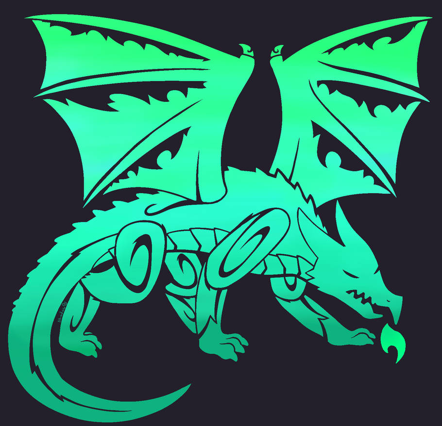 Dragon Wing Gradient Green gradient dragon by ShadowTheDragonCat on DeviantArt