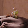 Natural Peridot Ring- Solid Copper- Summer Green