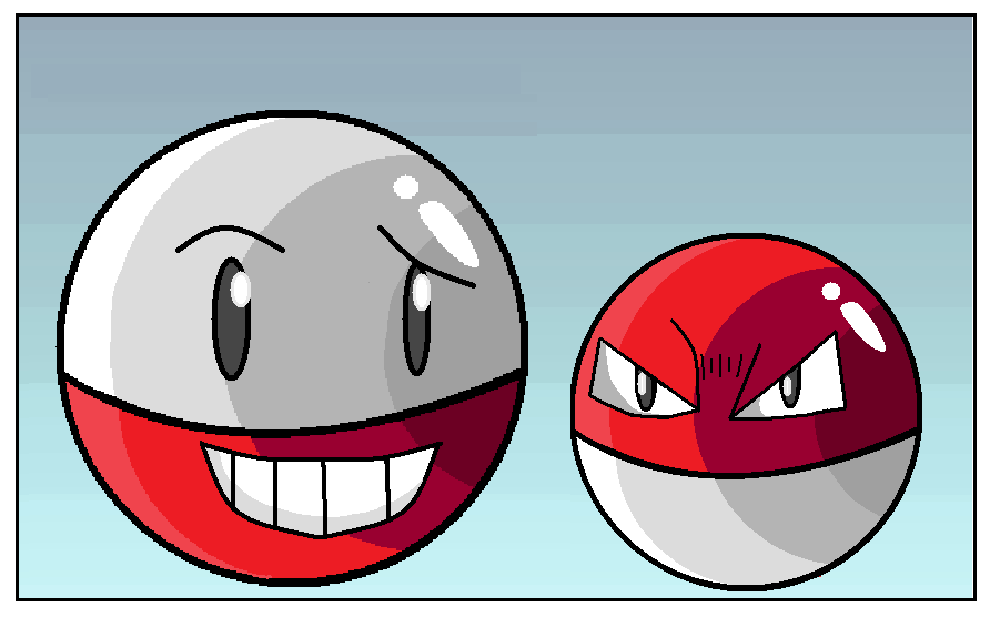 ArtStation - 100 Voltorb and 101 Electrode - Minimal wallpaper