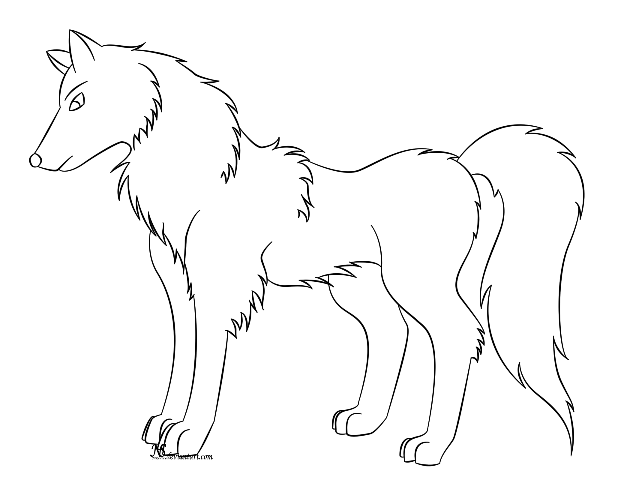 Line art Wolf