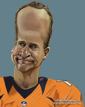 Payton Manning - Digital Caricature Painting