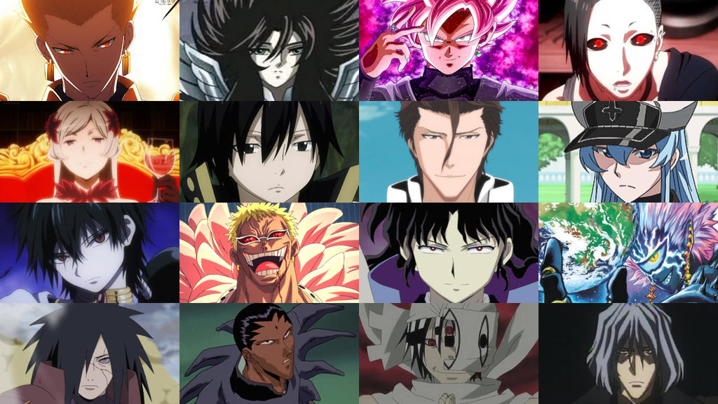 Top 16 Anime Villains by HeroCollector16 on DeviantArt