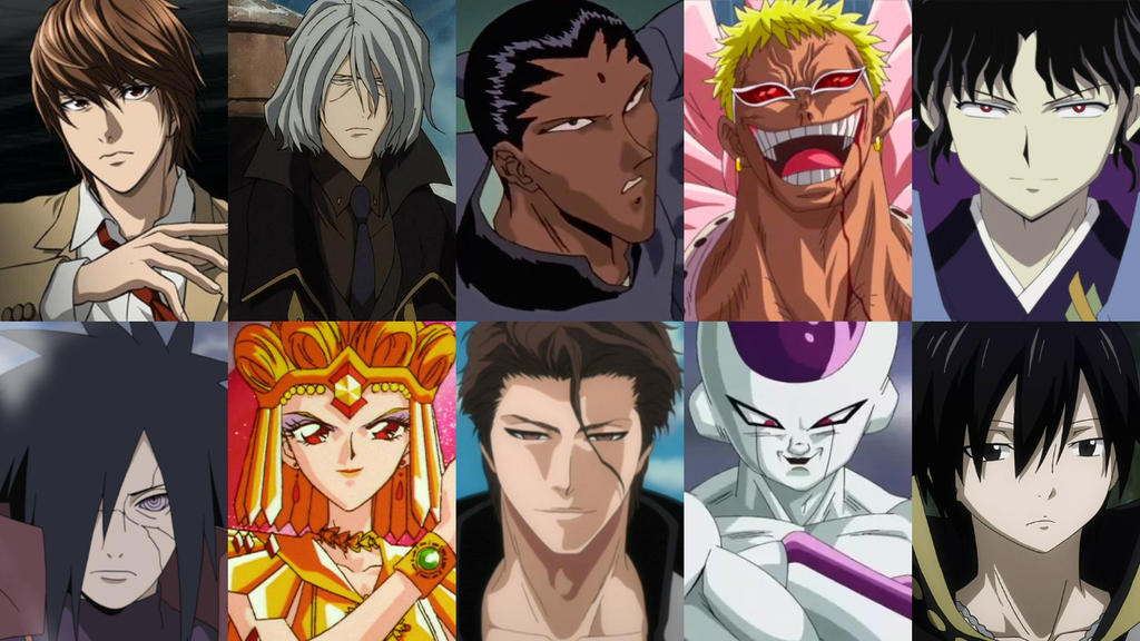 Top 10 Anime Villains by HeroCollector16 on DeviantArt