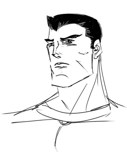 Superman Head Sketch