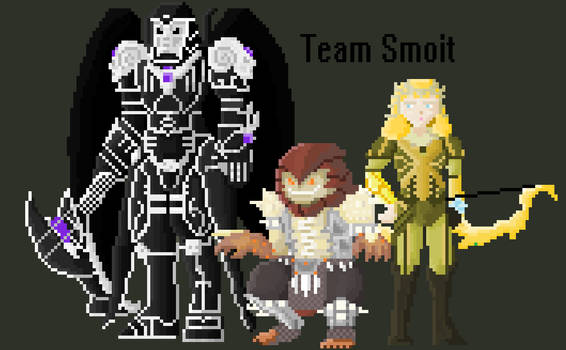 Thanatos, Bakasura and Artemis Pixelart